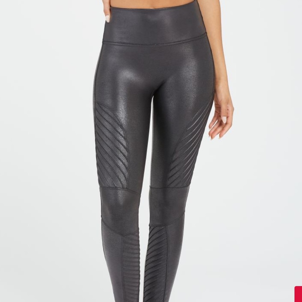 NWOT Spanx Faux Leather Moto Leggings | Size S